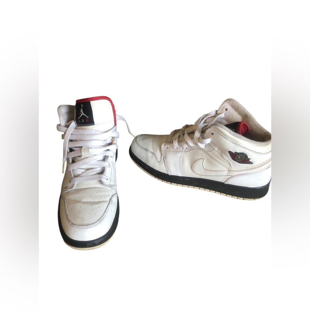 Nike Air Jordan 1 Mid White and Black Sneakers